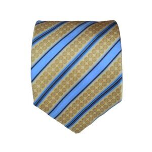 ERMENEGILDO ZEGNA Gold Striped Silk Tie ITALY 62"/ 3.5" EC